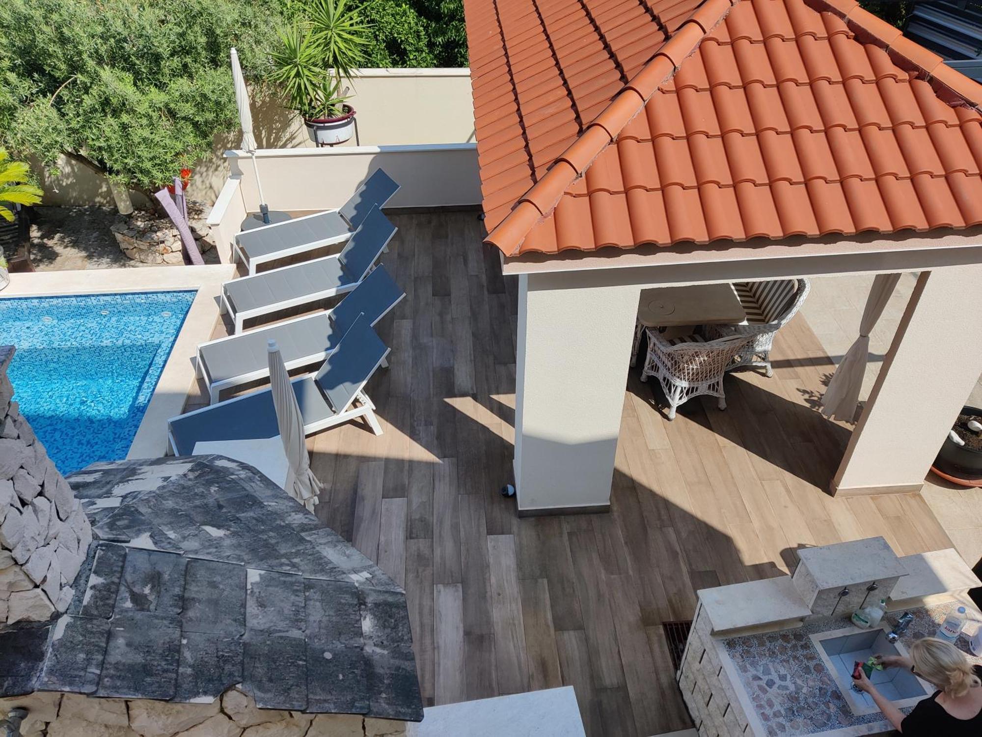 Apartments Villa A - Heating Pool Trogir Eksteriør billede